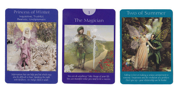 Here are some of the cards from the fairy tarot card deck.